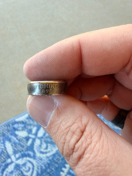Wyoming Quarter Coin Ring