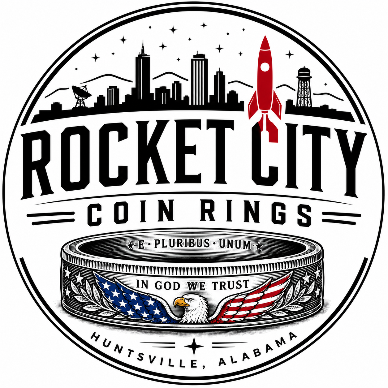 Rocket City Coin Rings