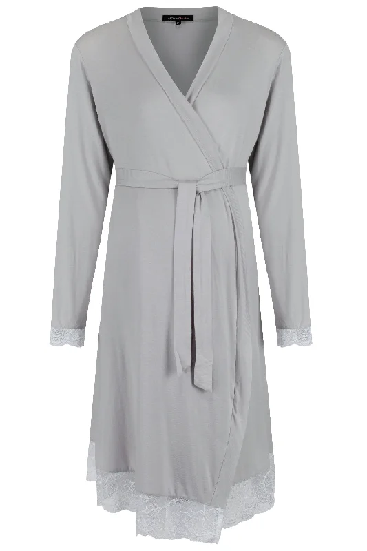 Allure Dressing Gown - Light Grey