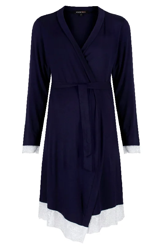 Allure Dressing Gown - Navy