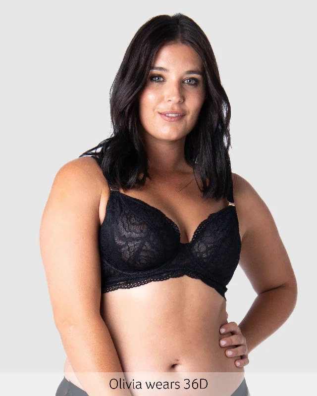 HEROINE PLUNGE BLACK NURSING BRA - FLEXI UNDERWIRE