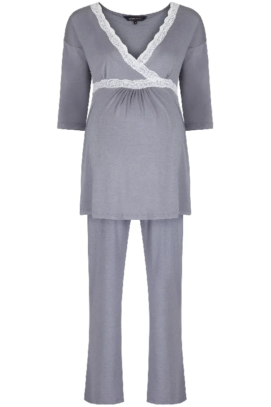 Radiance 3/4 Sleeve Pyjamas - Dove Grey