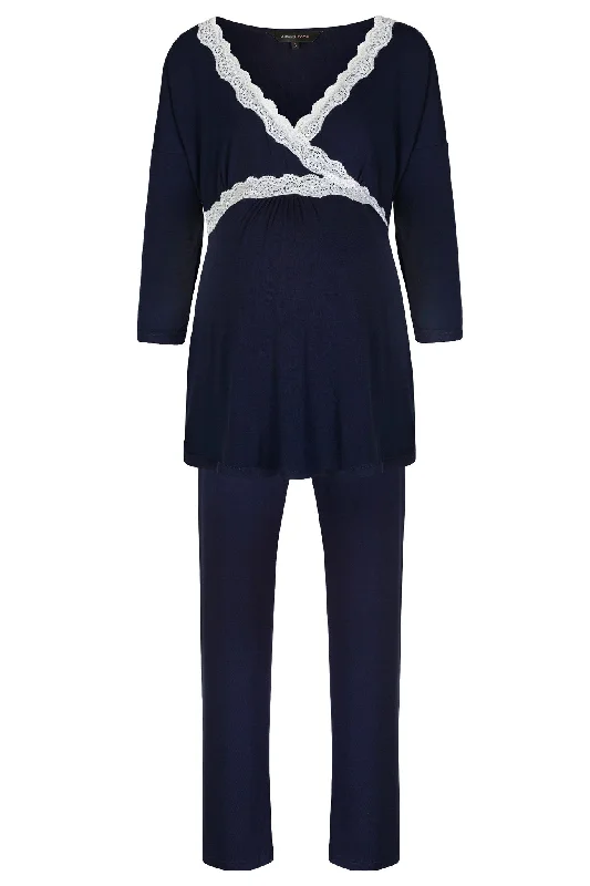 Radiance 3/4 Sleeve Pyjamas - Navy