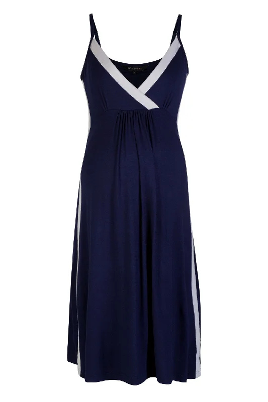 Vogue Nightdress - Navy/Soft Grey