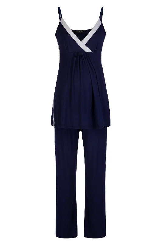 Vogue Pyjamas - Navy/Soft Grey