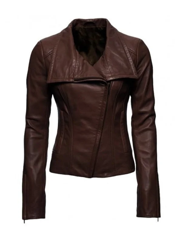 Arrow TV Series Lyla Michaels Brown Leather Jacket