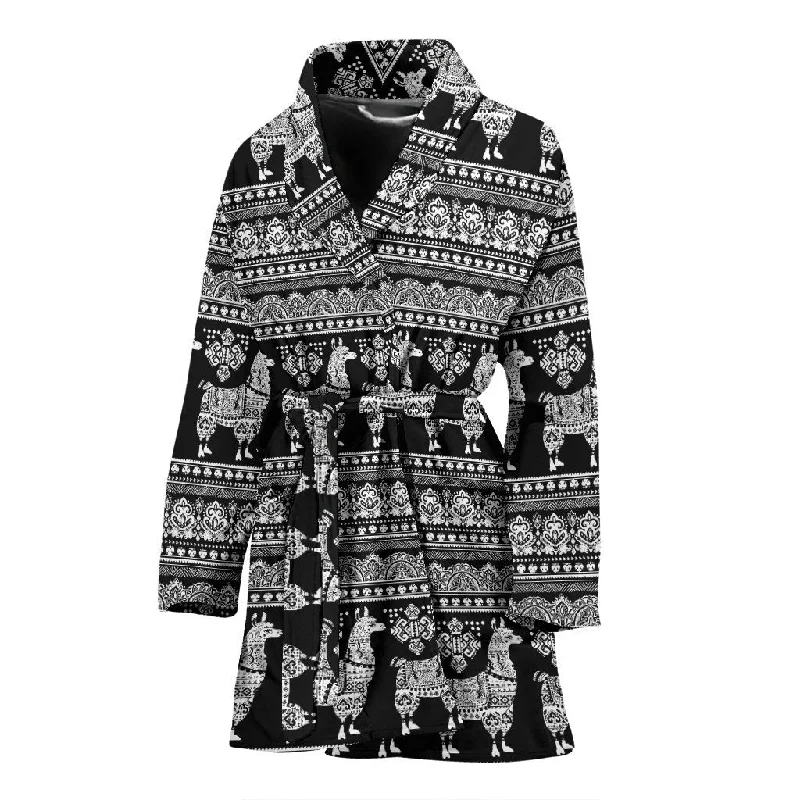 Aztec Llama Pattern Print Women Long Robe