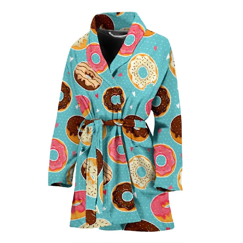 Donut Pattern Print Women Long Robe