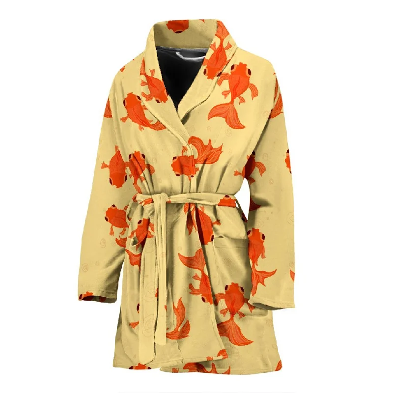 Goldfish Pattern Print Women Long Robe