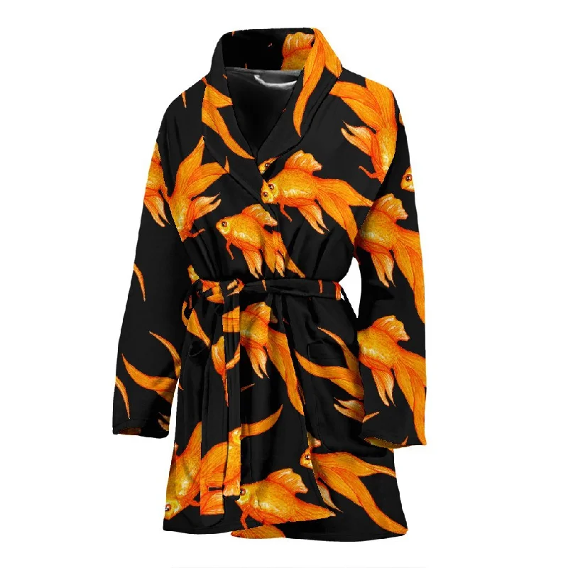 Goldfish Print Pattern Women Long Robe