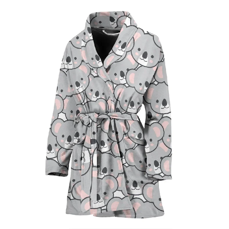 Koala Pattern Print Women Long Robe