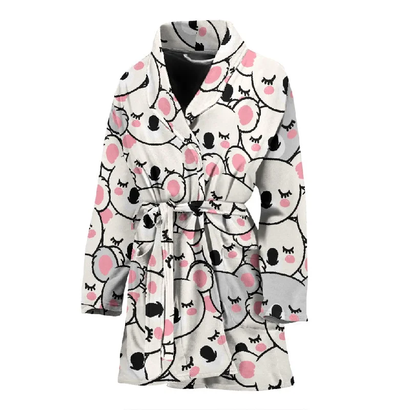 Koala Print Pattern Women Long Robe