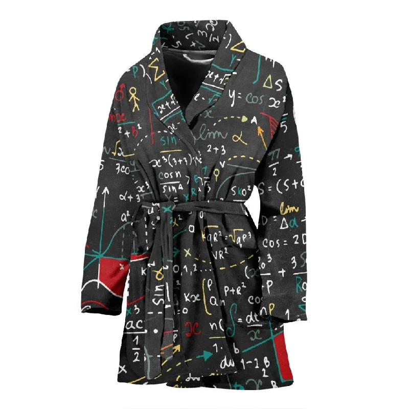 Math Print Pattern Women Long Robe