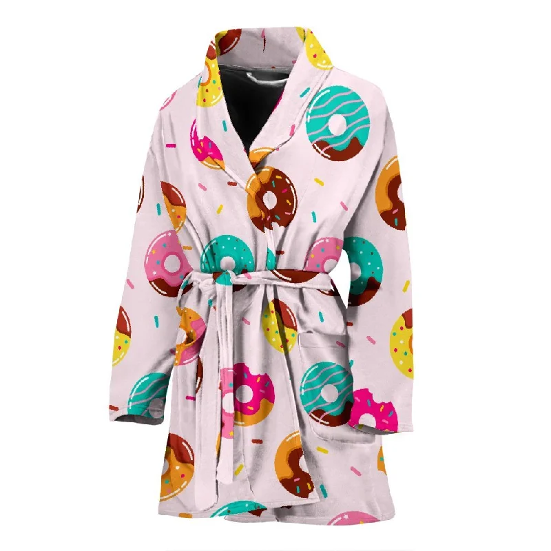 Pattern Print Donut Women Long Robe