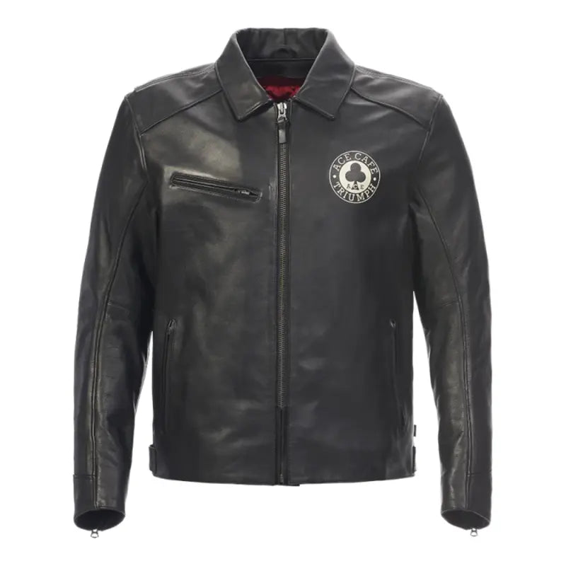 Triumph Ace Cafe Black Leather Motorcycle Jacket