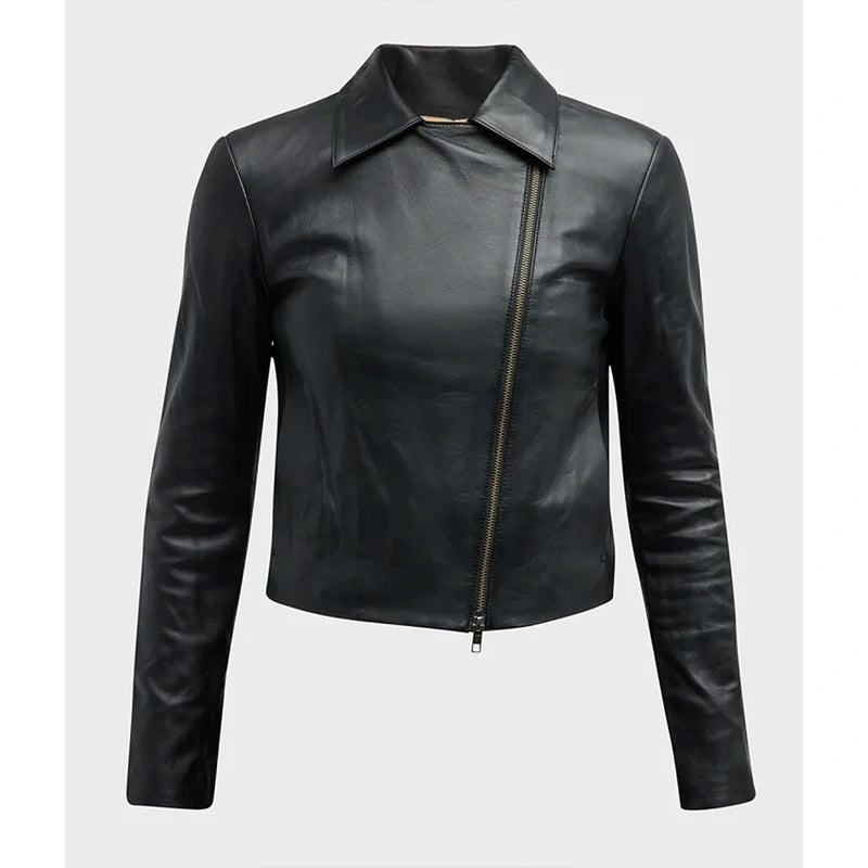 Vince Zip Front Leather Women’s Jacket