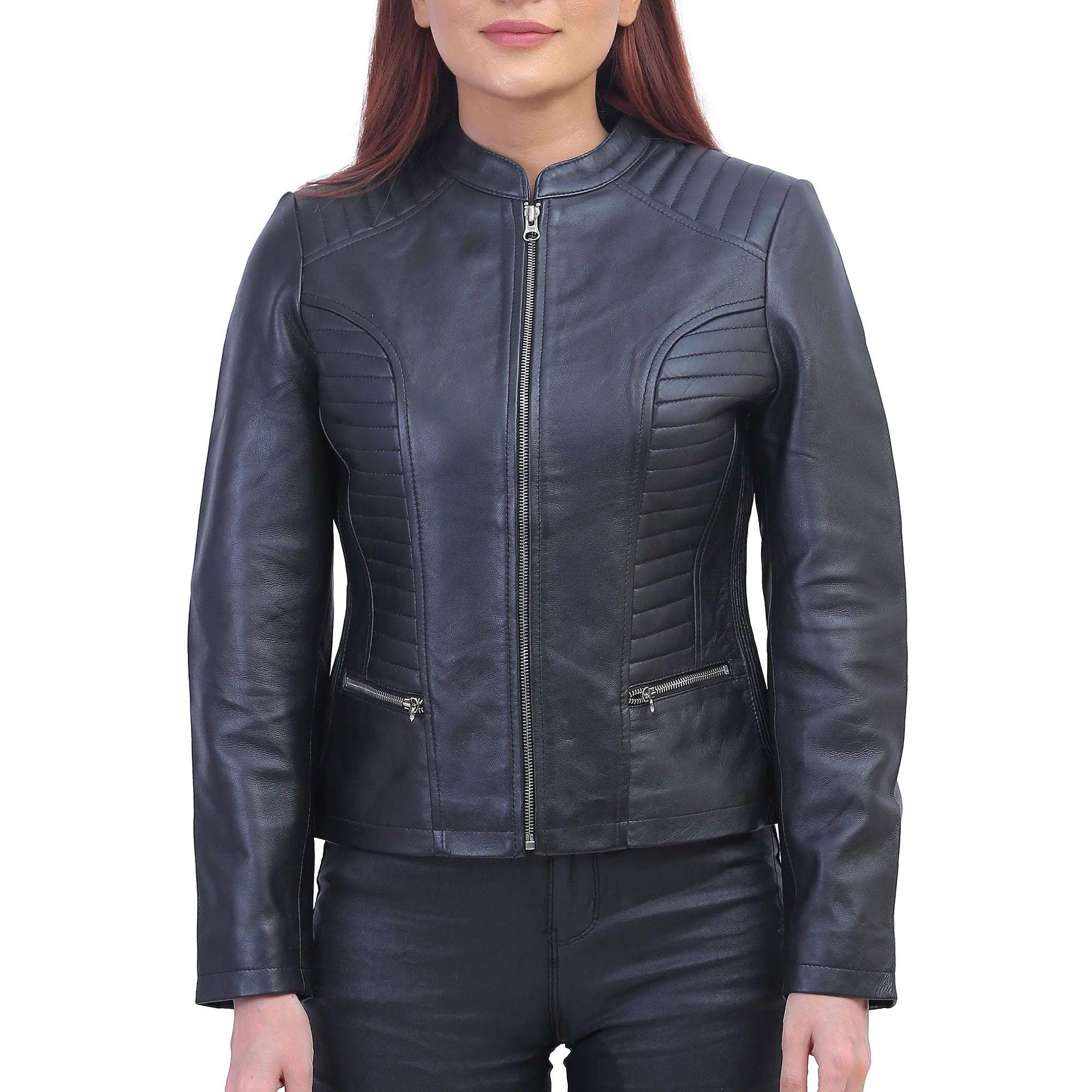 Womens Black Padded Leather Jacket