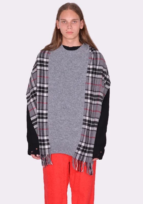 BLESS N°75 VA195 PLOP HAR PONCHO GREY/GREY CHECK