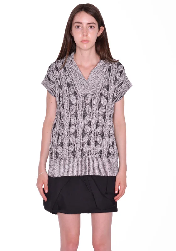 KIKO KOSTADINOV KKWSS23KN05-53 FOLIAGE KNIT VEST GRANITE