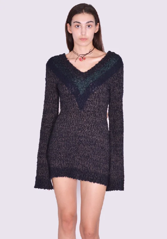 KNWLS EXPD0NAVSP EXPLOSION KNIT DRESS NAVY SPECKLE (New Season FW24)