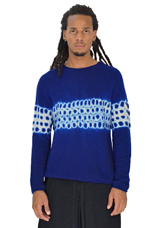 SUZUSAN 3028K-031 UNISEX SEAMLESS CASHMERE KNIT SWEATER BLUE