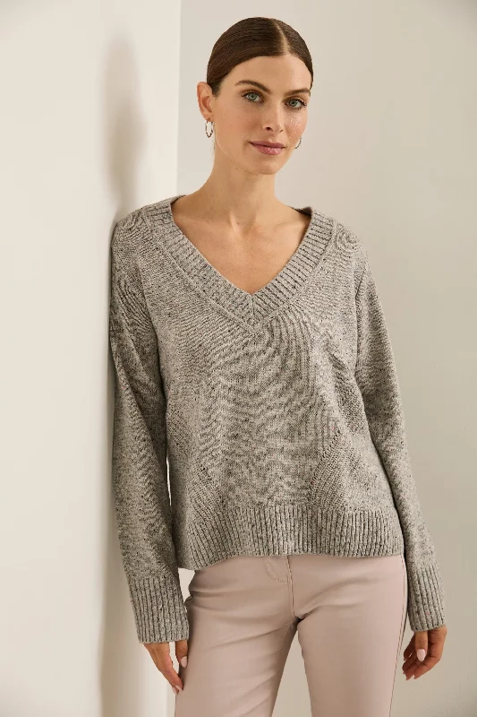 V neck cropped sweater