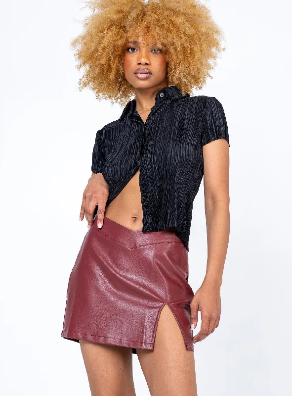 Delancey Mini Skirt Burgundy