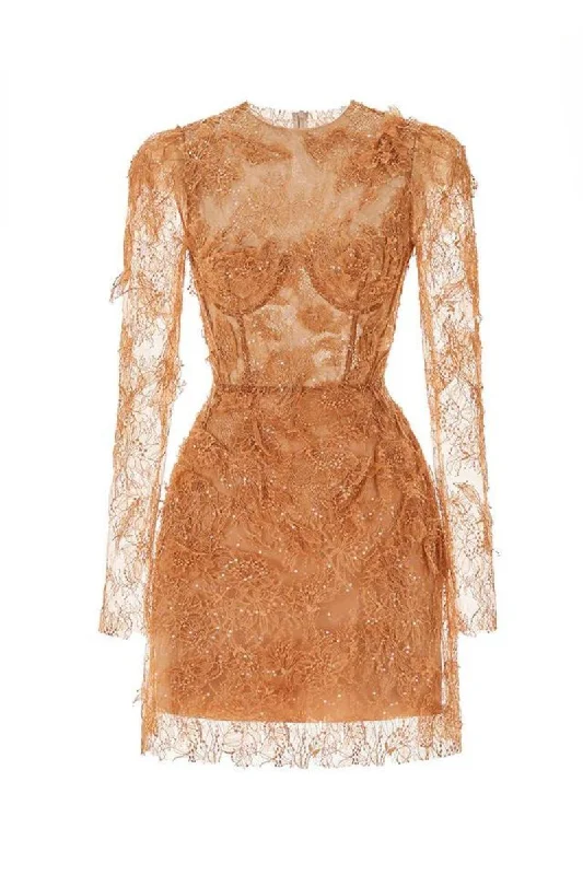 HONEY BEADED LACE MINI DRESS