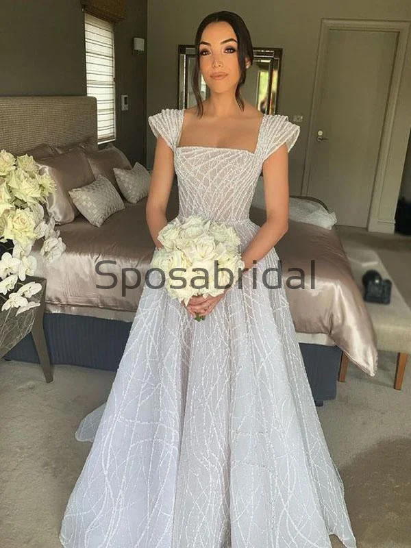 A-line Unique Dream Simple Vintage Wedding Dresses, Ball Gown WD0484