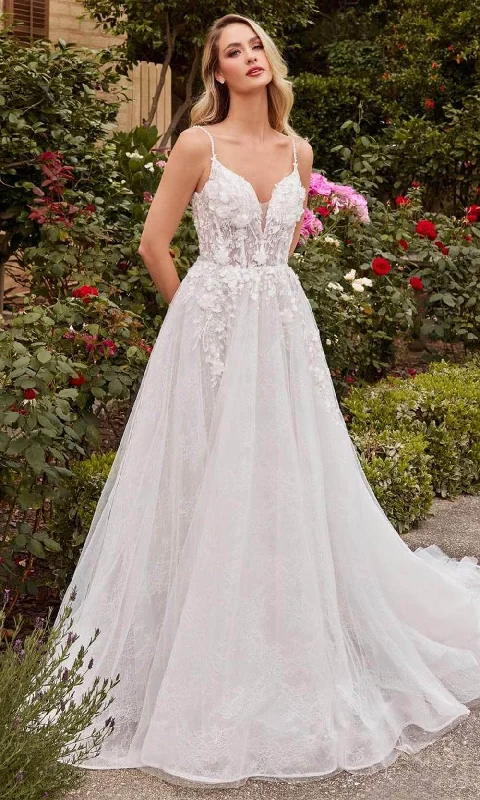 Cinderella Divine CD857W - Sleeveless A-line Wedding Gown