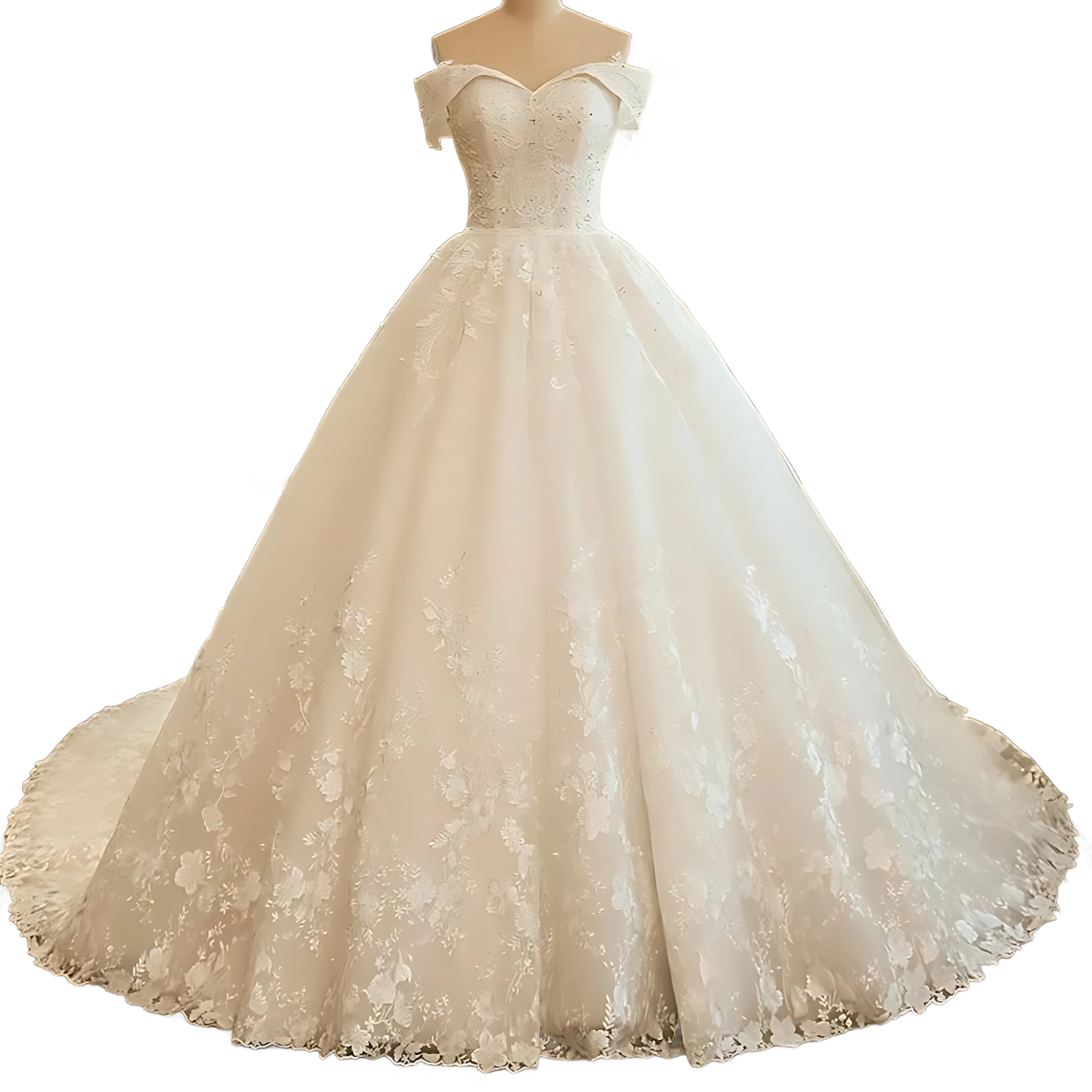 Affordable Aline Off Shoulder Wedding Gown