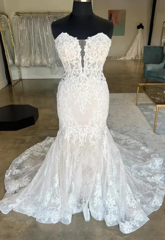 Strapless Mermaid Tulle/Lace Wedding Dress