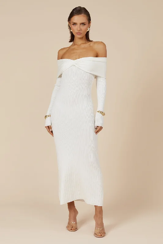 AIRILIE MIDI DRESS - WHITE