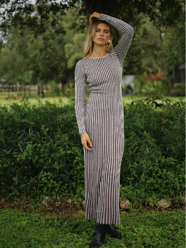 Ribbed Two Tone Maxi Dress