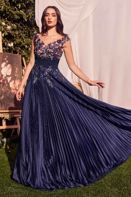 Andrea & Leo A1355 Dress Pleated Satin & Embellished A-Line Gown