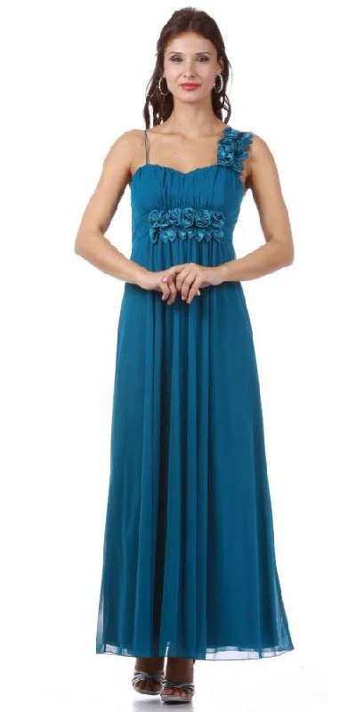 Celavie 2163L Chiffon Semi Formal Gown Dress Flowy