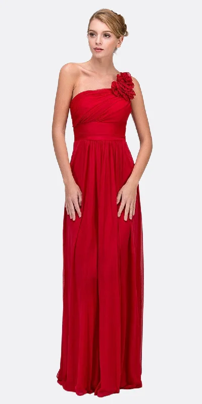 Eureka 2005 Rosette Strapped Sleeveless Long Column Gown