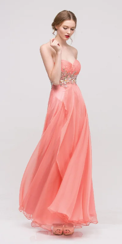 Eureka 2427 Ruched Sweetheart Neckline Strapless Gown