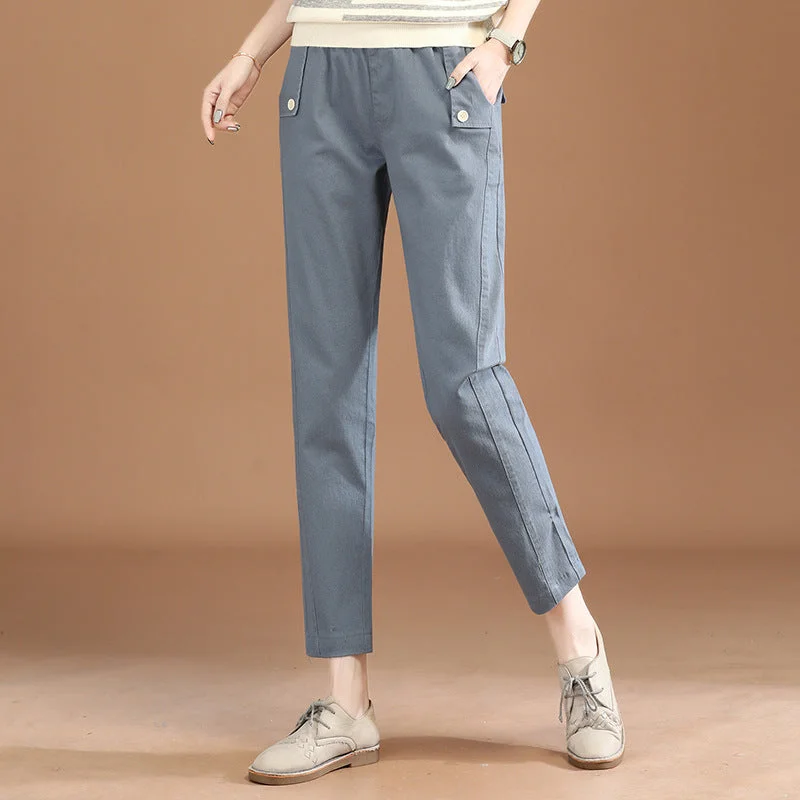 NiDELL Elastic Waist Harem Women's Casual Pants . Spring and Autumn New All-Matching Slimming Casual Suit Pants Pt6937