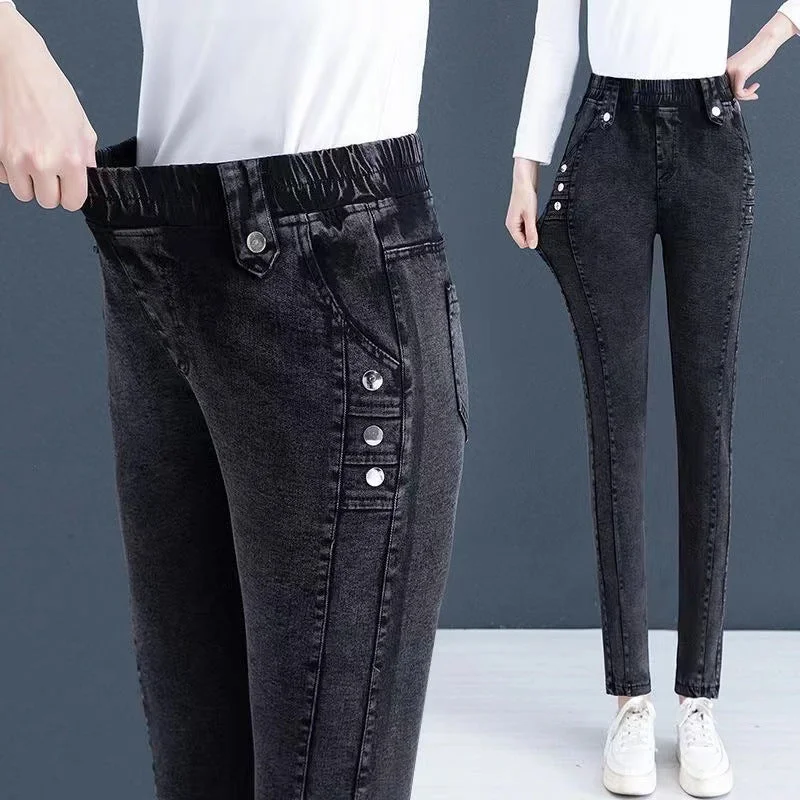 NiDELL: Women’s Elegant Jeans long pants for Autumn