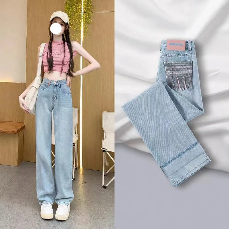 NiDELL: Women’s Vintage Jeans Long Pants for Autumn