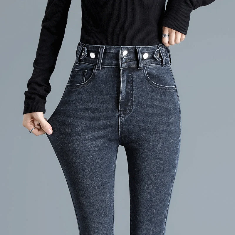 NiDELL: Women’s Vintage Jeans Long Pants For Autumn