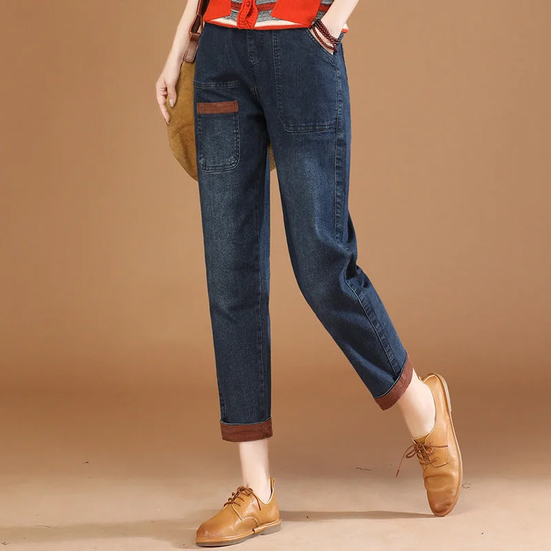 NiDELL: Glamorous Autumn Cotton Jean Long Pants For Women