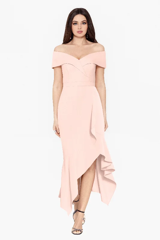 "Eileen" Off the Shoulder Fit and Flare Dress