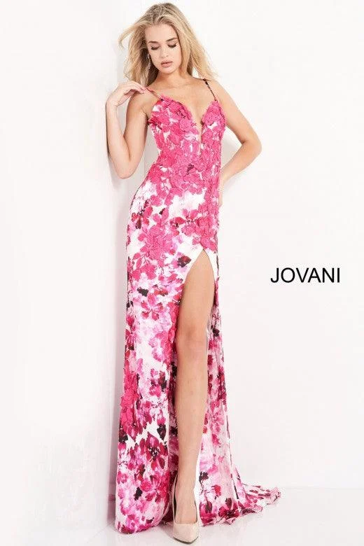 Jovani 06091 Prom Long Formal Sexy Floral Dress