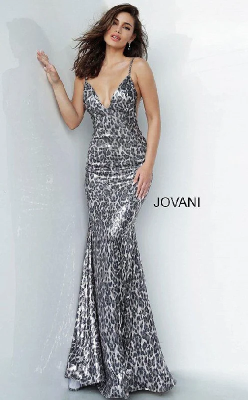 Jovani 4087 Prom Long Animal Print Dress