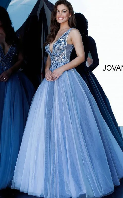 Jovani 3110 Long Floral Embellished Prom Dress