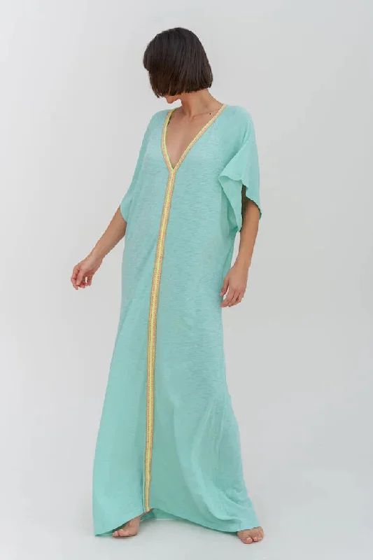 Light Blue Beach Cover Up Dress - Pima Abaya Turquoise