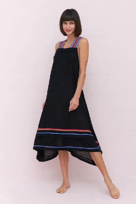 A-Line Summer Dress - St. Tropez Dress Blackv