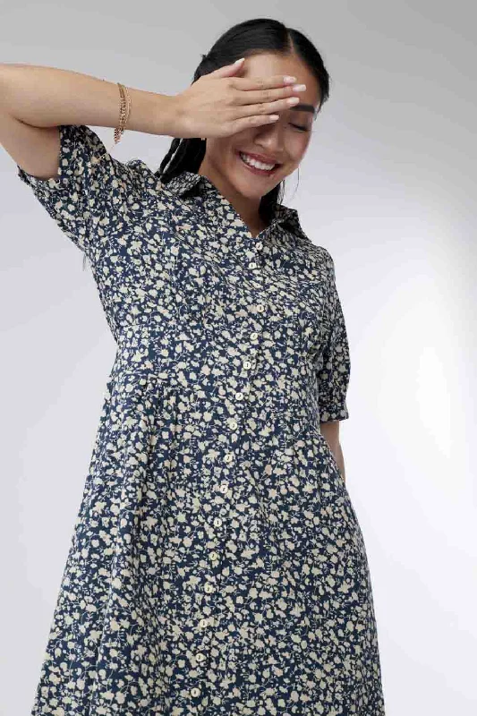 Scarlett Dress (Navy Floral)